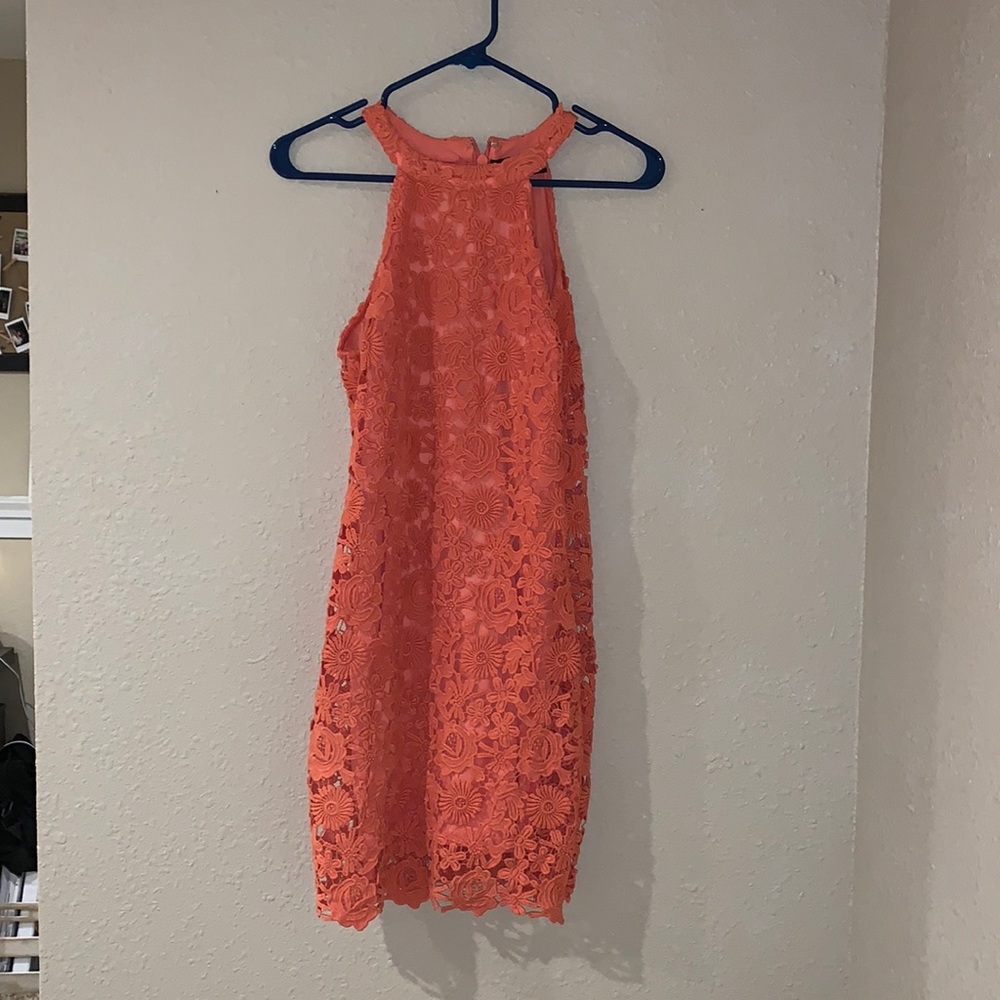 Lulu’s dress! Orange/pink floral lace! 🧡